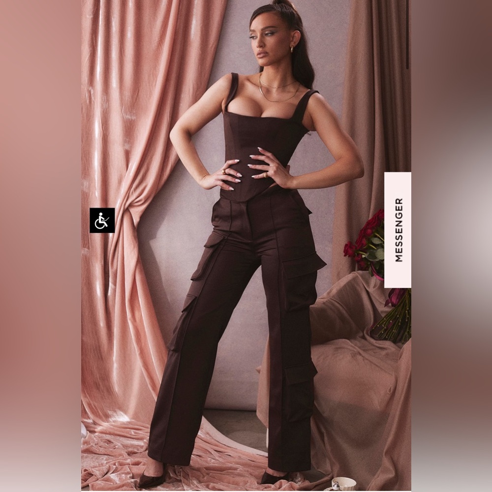 Daria House of CB Brown/Chocolate Satin Pants